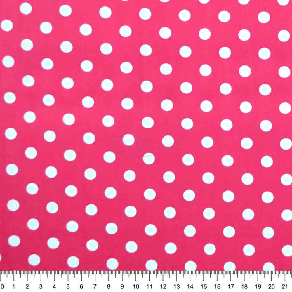 Tecido-Tricoline-Estampado-Poa-Grande-Fundo-PInk