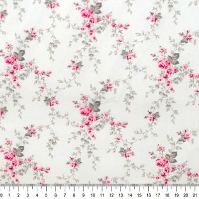 Tecido-Tricoline-Estampado-Floral-Sarah-Rosa-Fundo-Branco