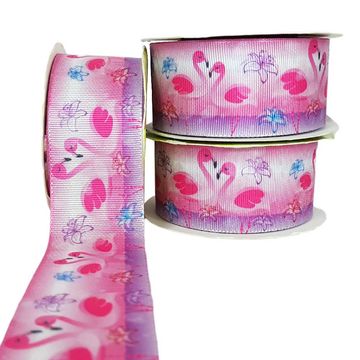 Fita-de-Gorgurao-Estampada-Art-Fitas-38mm-Flamingo-G388 Fita-de-Gorgurao-Estampada-Art-Fitas-38mm-Flamingo-G388