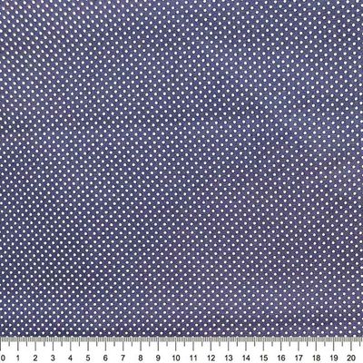 Tecido-Tricoline-Estampado-Poa-Pequeno-branco-Fundo-azul-marinho-Della-Aviamentos.
