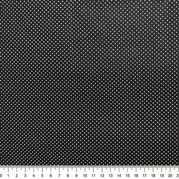 Tecido-Tricoline-Estampado-Poa-Mini-branco-Fundo-Preto-Della-Aviamentos. Tecido-Tricoline-Estampado-Poa-Mini-branco-Fundo-Preto-Della-Aviamentos.