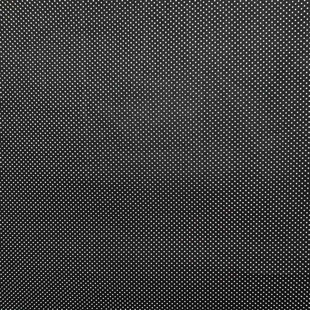 Tecido-Tricoline-Estampado-Poa-Mini-branco-Fundo-Preto-Della-Aviamentos