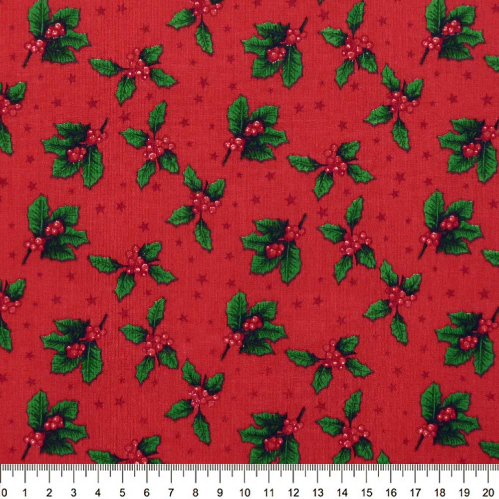 Tecido-Tricoline-Estampado-Natal-Azevinho-Fundo-Vermelho-Della-Aviamentos-9020