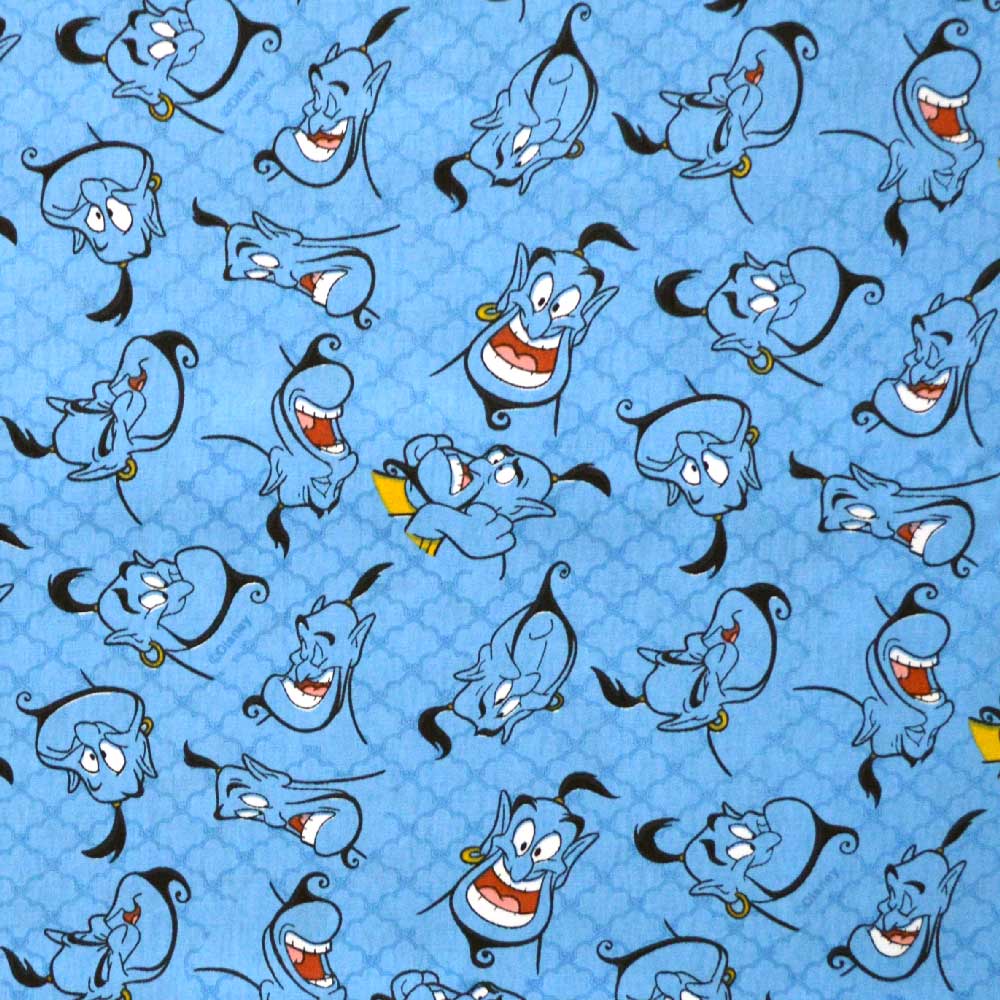 Tecido-Tricoline-Estampado-Colecao-Aladin-Genio-Fundo-Azul-Della-Aviamentos.