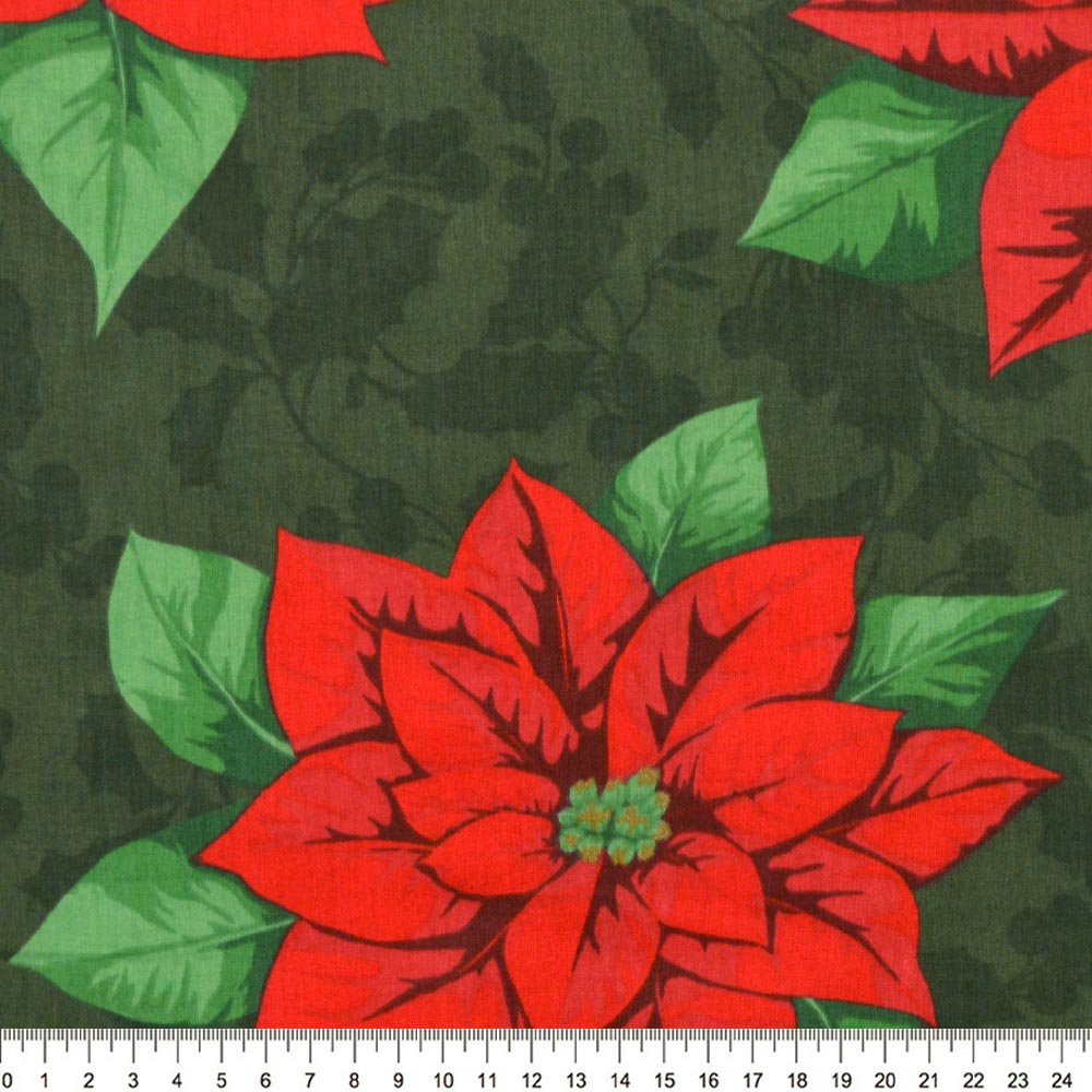 Tecido-Tricoline-Natal-Poinsetia-Grande-Fundo-Verde-Della-Aviamentos-8709
