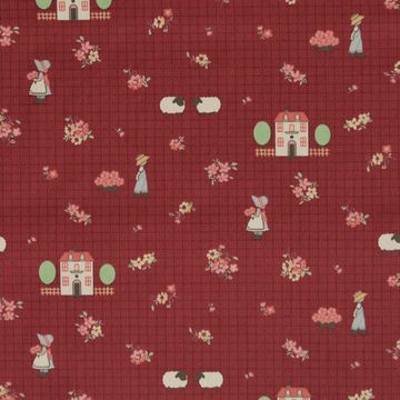 Tecido-Tricoline-Estampado-Little-Dream-Fundo-Vinho-Della-Aviamentos. Tecido-Tricoline-Estampado-Little-Dream-Fundo-Vinho-Della-Aviamentos.