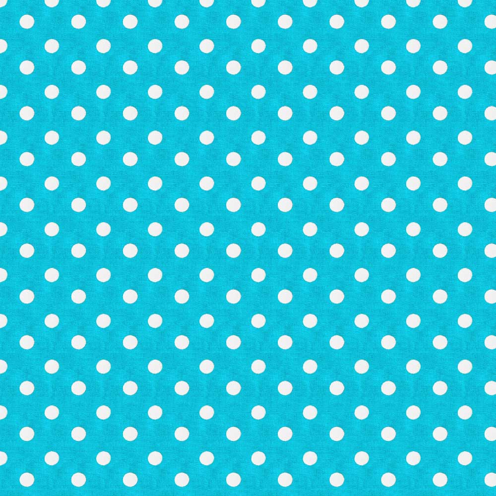 Tecido-Tricoline-Estampado-Poa-Grande-Branco-Fundo-Azul-Della-Aviamentos.