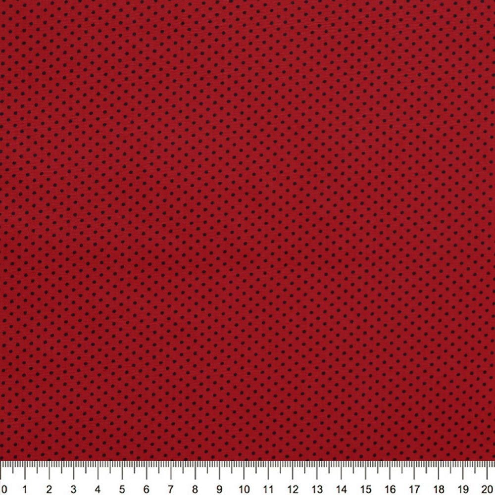 Tecido-Tricoline-Estampado-Poa-Mini-Preto-Fundo-Vermelho-Della-Aviamentos-8732