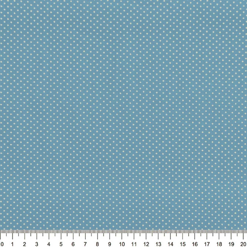 Tecido-Tricoline-Estampado-Poa-Mini-Bege-Fundo-Azul-Della-Aviamentos-8738