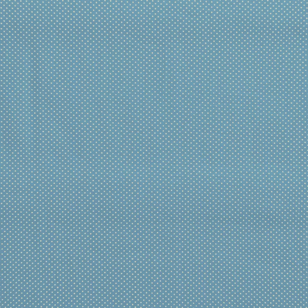 Tecido-Tricoline-Estampado-Poa-Mini-Bege-Fundo-Azul-Della-Aviamentos.