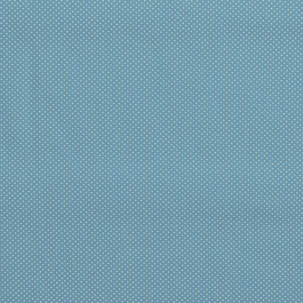 Tecido-Tricoline-Estampado-Poa-Mini-Bege-Fundo-Azul-Della-Aviamentos.