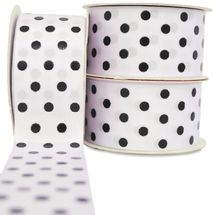 Fita-de-Gorgurao-Decorada-Progresso-38-mm-Rolo-de-10-metros-Cor-201-Poa-Preto-Fundo-Branco-Capa-Della-Aviamentos