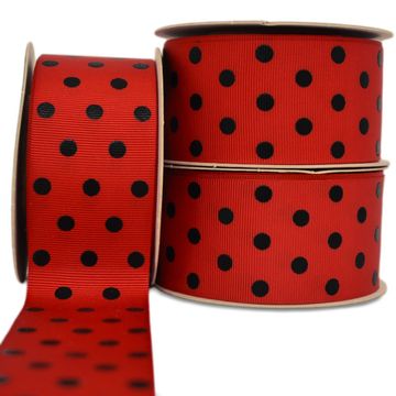 Fita-de-Gorgurao-Decorada-Progresso-38-mm-Rolo-de-10-metros-Cor-003-Poa-Preto-Fundo-Vermelho-Capa-Della-Aviamentos Fita-de-Gorgurao-Decorada-Progresso-38-mm-Rolo-de-10-metros-Cor-003-Poa-Preto-Fundo-Vermelho-Capa-Della-Aviamentos