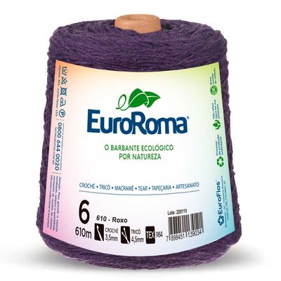 Barbante-Colorido-EuroRoma-nº-6-610-Roxo-Della-Aviamentos