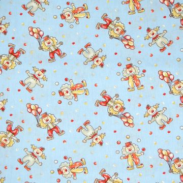 Tecido-Tricoline-Infantil-Palhacinhos-Fundo-Azul-9201 Tecido-Tricoline-Infantil-Palhacinhos-Fundo-Azul-9201