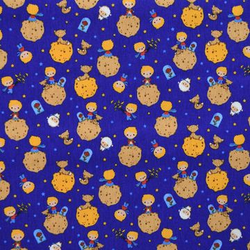 Tecido-Tricoline-Pequeno-Principe-Fundo-Azul-Bic-Della-Aviamentos-9330 Tecido-Tricoline-Pequeno-Principe-Fundo-Azul-Bic-Della-Aviamentos-9330