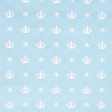 Tecido-Tricoline-Coroa-Grande-Fundo-Azul-Bebe-Della-Aviamentos-9366 Tecido-Tricoline-Coroa-Grande-Fundo-Azul-Bebe-Della-Aviamentos-9366