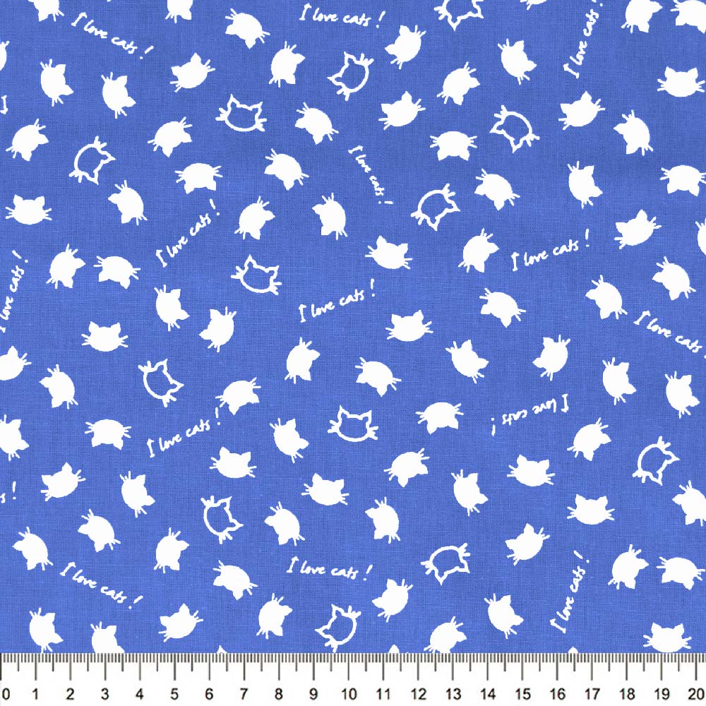 Tecido-Tricoline-Gatos-Fundo-Azul-Della-Aviamentos