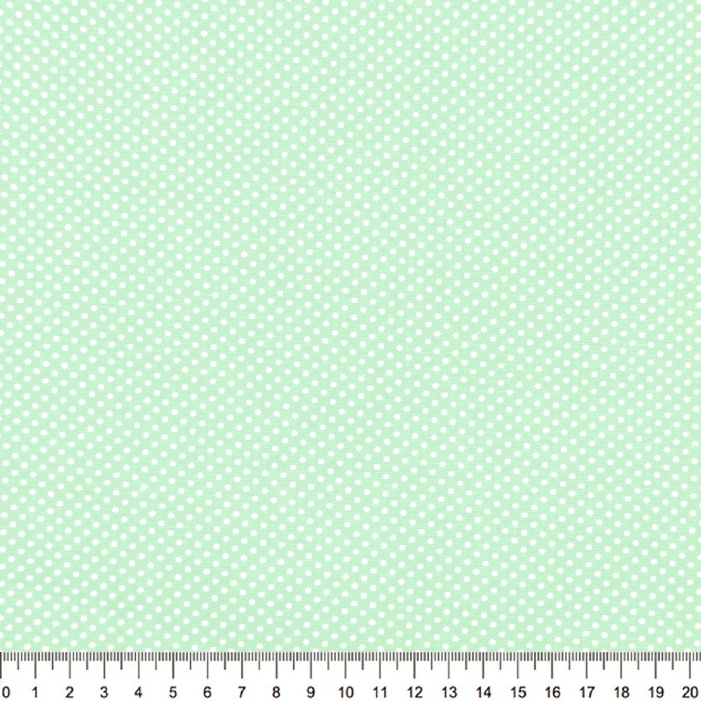 Tecido-Tricoline-Estampado-Poa-Pequeno-Branco-Fundo-Verde-Della-Aviamentos-9053