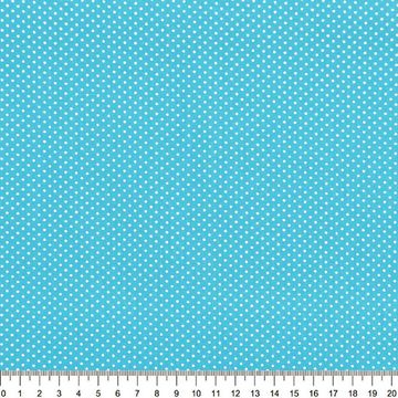 Tecido-Tricoline-Estampado-Poa-Mini-Branco-Fundo-Azul-Turquesa-Della-Aviamentos-8733
