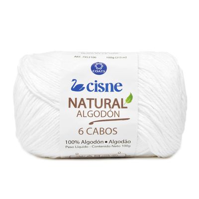 Linha-Natural-Algodon-Cisne-com-6-Cabos-100g-Cor-0000B-Branco-Della-Aviamentos