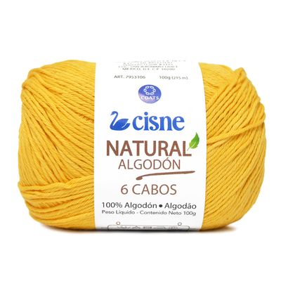 Linha-Natural-Algodon-Cisne-com-6-Cabos-100g-Cor-298-Amarelo-Baby-Della-Aviamentos