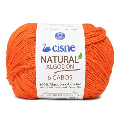 Linha-Natural-Algodon-Cisne-com-6-Cabos-100g-Cor-8-Laranja-Della-Aviamentos