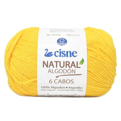 Linha-Natural-Algodon-Cisne-com-6-Cabos-100g-Cor-270-Amarelo-Vibrante-Della-Aviamentos
