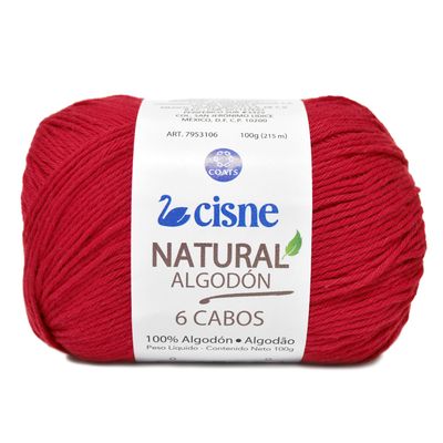 Linha-Natural-Algodon-Cisne-com-6-Cabos-100g-Cor-46-Vermelho-Della-Aviamentos