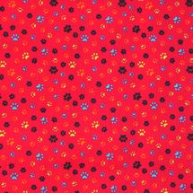 Tecido-Tricoline-Pegadas-Coloridas-Fundo-Vermelho-Della-Aviamentos-9465