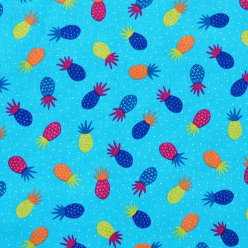 Tecido-Tricoline-Abacaxi-Colorido-Fundo-Azul-9626 Tecido-Tricoline-Abacaxi-Colorido-Fundo-Azul-9626