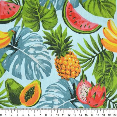Tecido-tricoline-frutas-grandes-fundo-azul-Della-Aviamentos-9714.