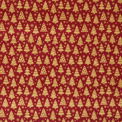 Tecido Tricoline Árvore de Natal Dourada - Della Aviamentos Tecido Tricoline Árvore de Natal Dourada - Della Aviamentos