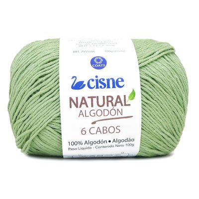 Linha-Natural-Algodon-Cisne-com-6-Cabos-100g-Cor-214-Verde-Ocre-Della-Aviamentos