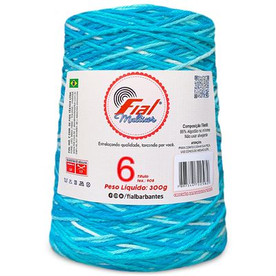 Barbante-Multicor-Fial-300-g-cor-56-Azul-Turquesa-Della-Aviamentos