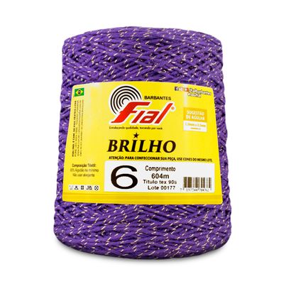 Barbante-Brilho-n-6-Fial-604-m-cor-86-Roxo-Brilho-Dourado-Della-Aviamentos