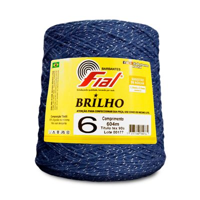 Barbante-Brilho-n-6-Fial-604-m-cor-61-Azul-Marinho-Brilho-Prata-Della-Aviamentos