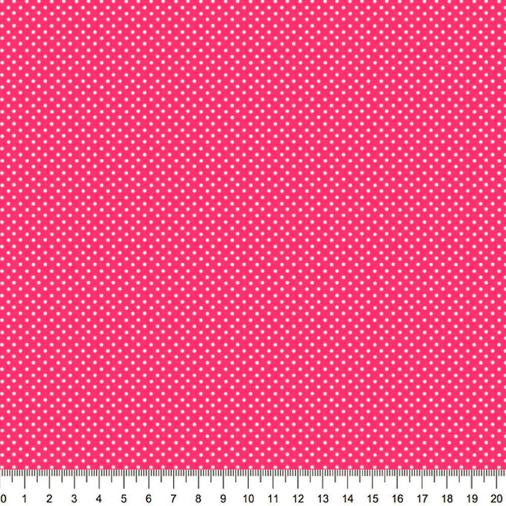 Tecido-Tricoline-Estampado-Poa-Mini-Branco-Fundo-Rosa-Pink-Della-Aviamentos-7238.