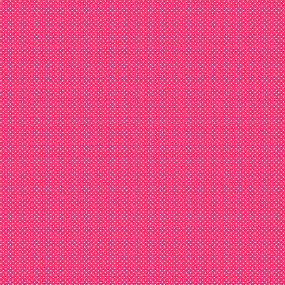 Tecido-Tricoline-Estampado-Poa-Mini-Branco-Fundo-Rosa-Pink-Della-Aviamentos-7238