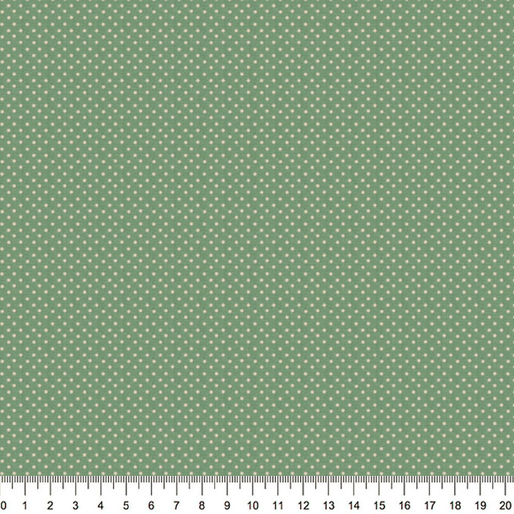 Tecido-Tricoline-Estampado-Poa-Mini-Bege-Fundo-Verde-Della-Aviamentos-6032.