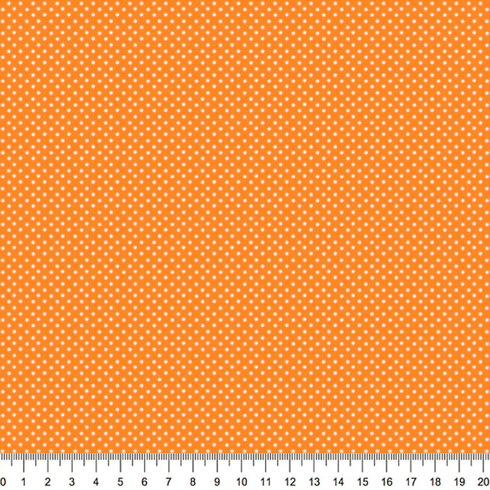Tecido-Tricoline-Estampado-Poa-Mini-Branco-Fundo-Laranja-Della-Aviamentos-9699.