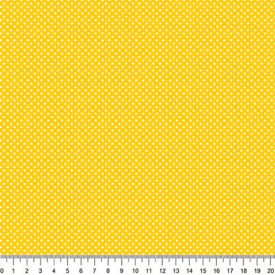 Tecido-Tricoline-Estampado-Poa-Mini-Branco-Fundo-Amarelo-Della-Aviamentos-8387.