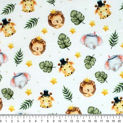Tecido-Tricoline-Faces-de-Animais-da-Savana-Fundo-Off-White-Della-Aviamentos-10486R