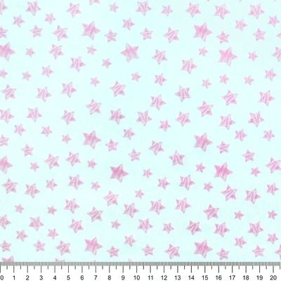 Tecido-Tricoline-Estrela-Riscada-Rosa-Fundo-Branco-Della-Aviamentos-10494RE