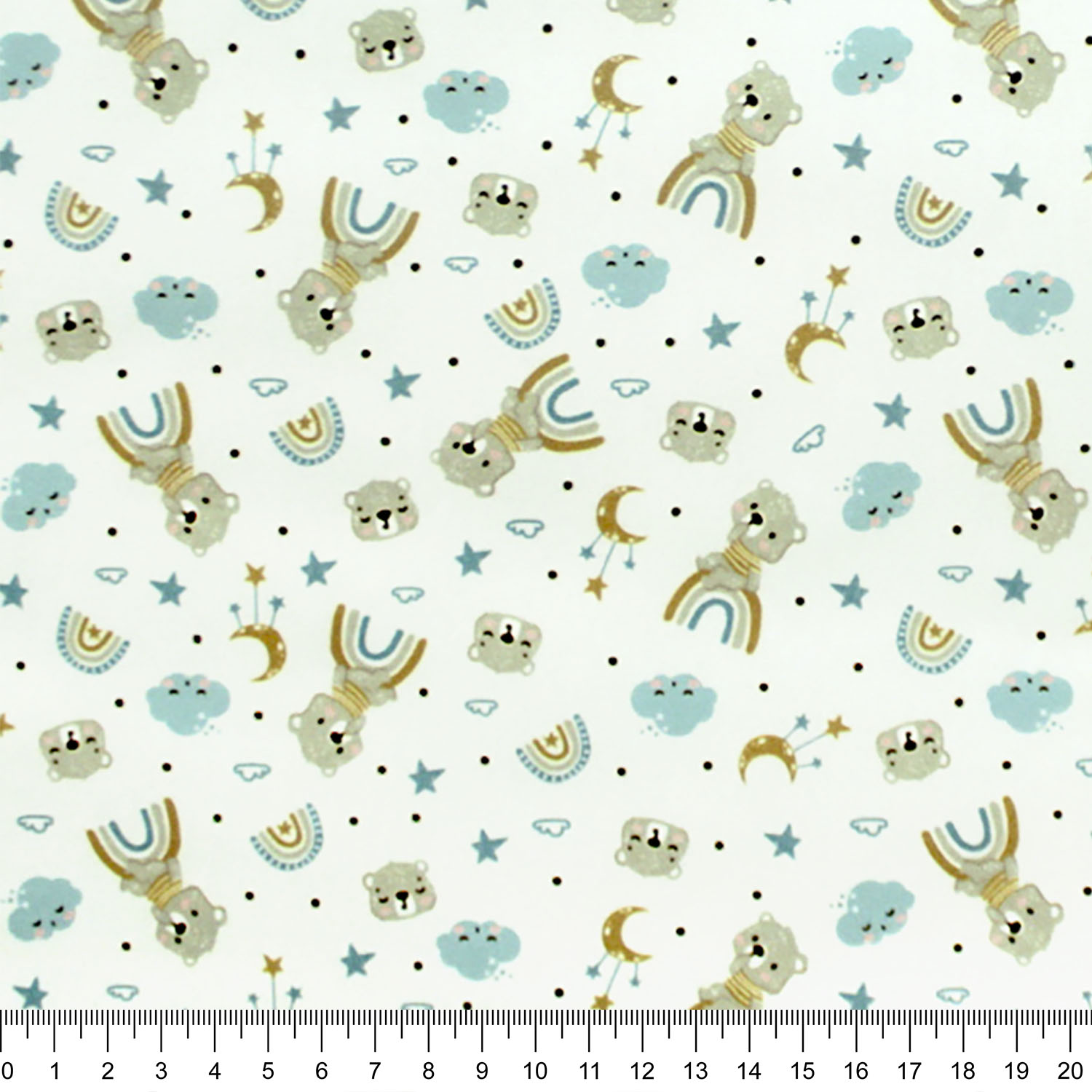 Tecido-Tricoline-Ursos-Nuvens-Azuis-Fundo-Bege-Della-Aviamentos-10476-1