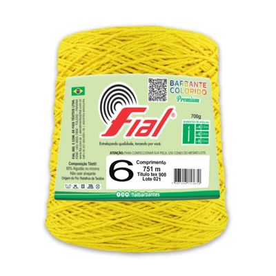 Barbante-Colorido-Fial-n-6-700-g-Cor-14-Amarelo-Ouro-Della-Aviamentos