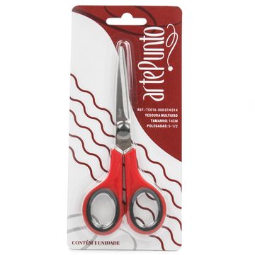 Tesoura-Multiuso-Vermelha-ArtePunto-14cm Tesoura-Multiuso-Vermelha-ArtePunto-14cm