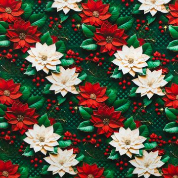 tecido-3d-poinsetia-fundo-verde-30-cm-11171 tecido-3d-poinsetia-fundo-verde-30-cm-11171