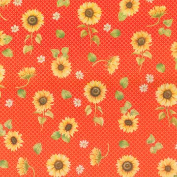 tecido-tricoline-girassol-fundo-vermelho-claro-30cm-11278 tecido-tricoline-girassol-fundo-vermelho-claro-30cm-11278