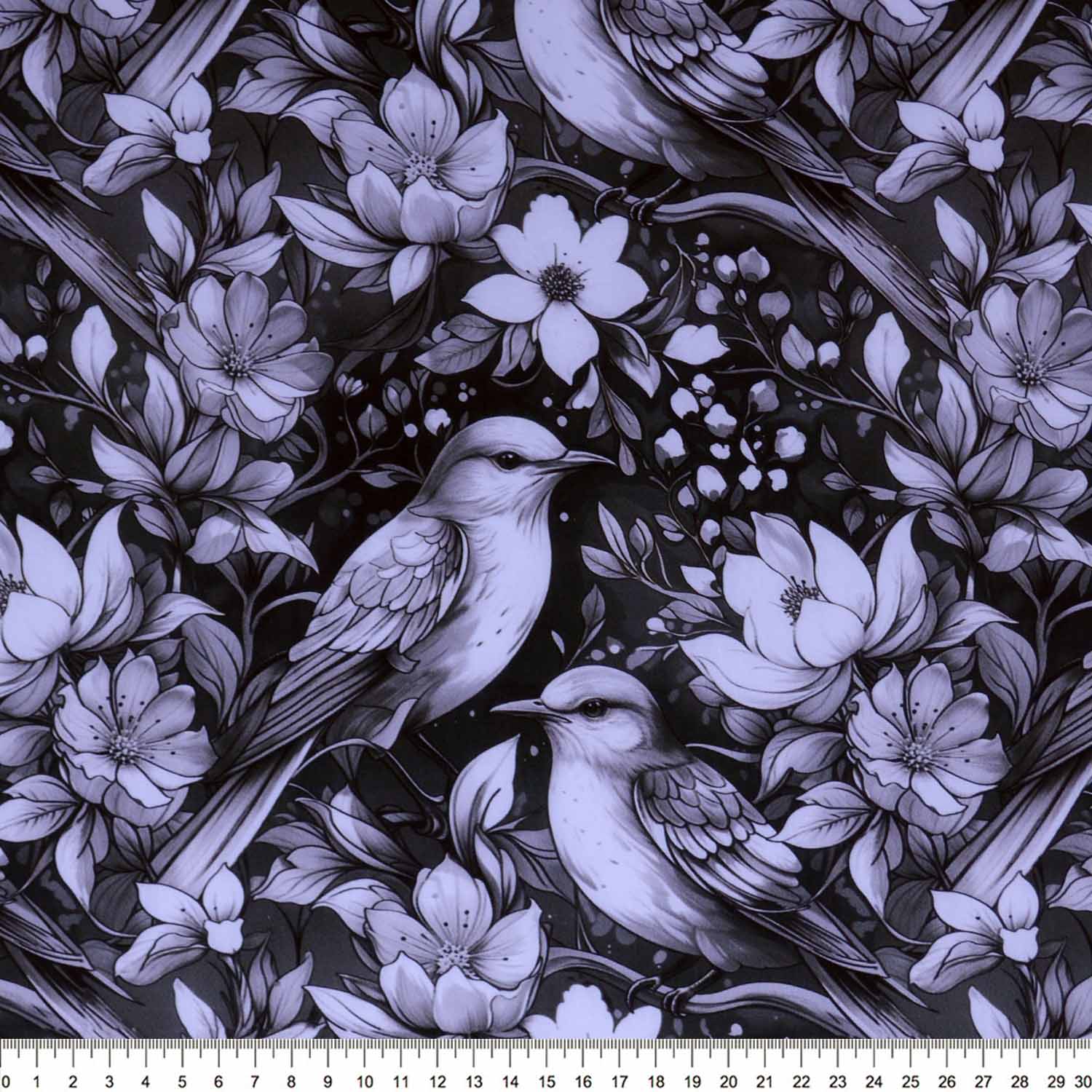 tricoline-digital-passaro-preto-branco-30-della-aviamentos